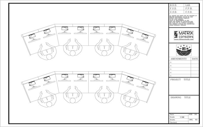監控操作臺cad平面圖